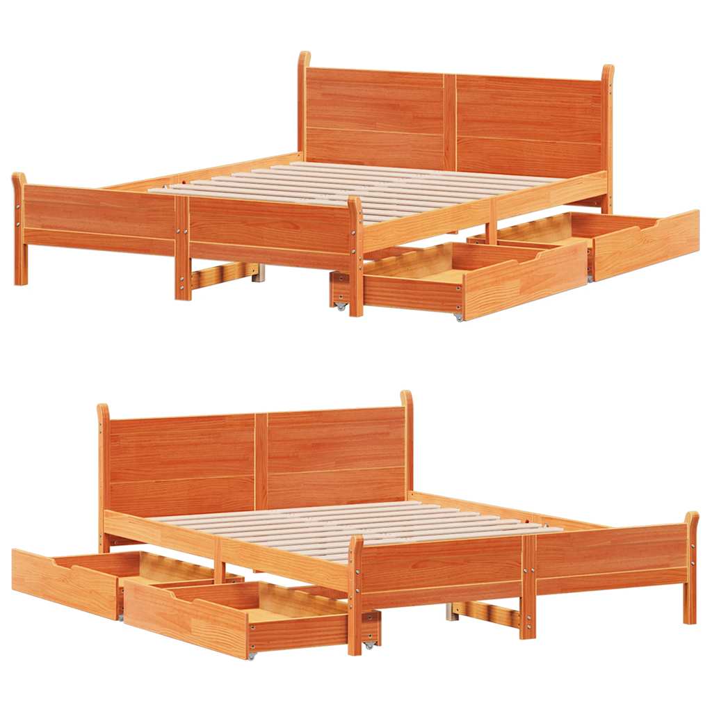Bed Frame Without Mattress Small Double Solid Wood Pine