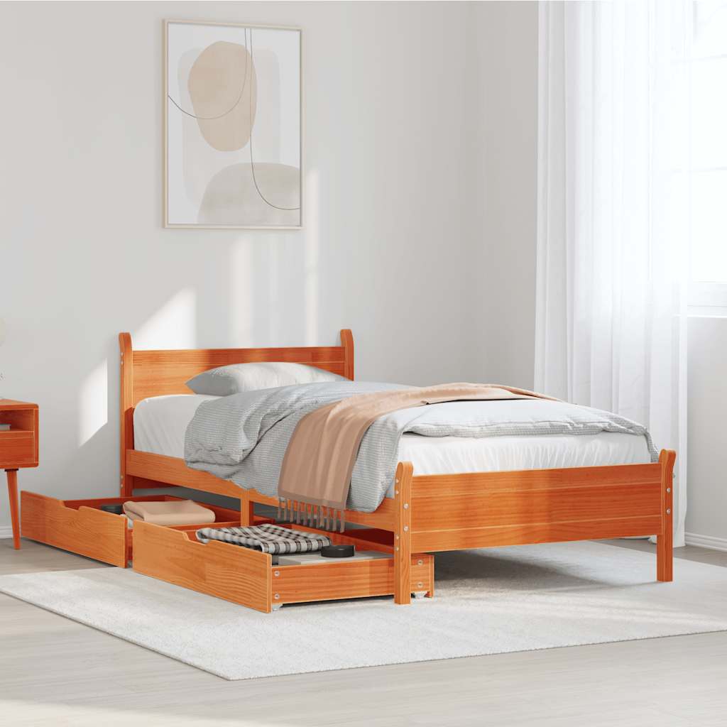 Bed Frame Without Mattress Small Double Solid Wood Pine