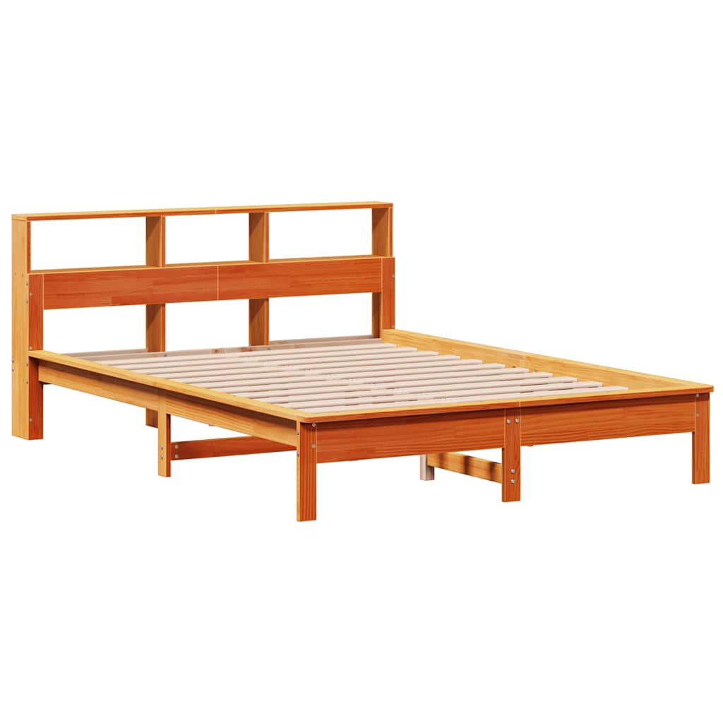 Bookcase Bed Without Mattress King Size Solid Wood Pine
