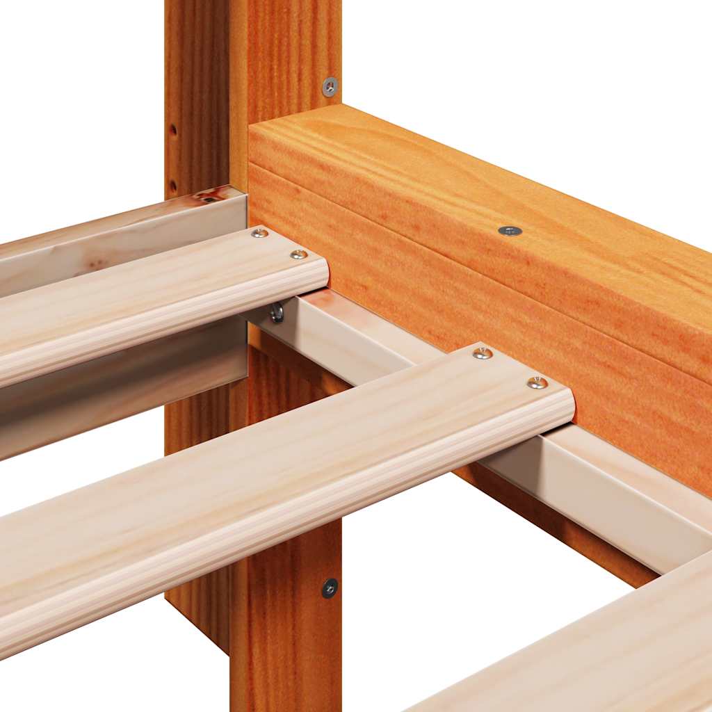 Bookcase Bed Without Mattress King Size Solid Wood Pine