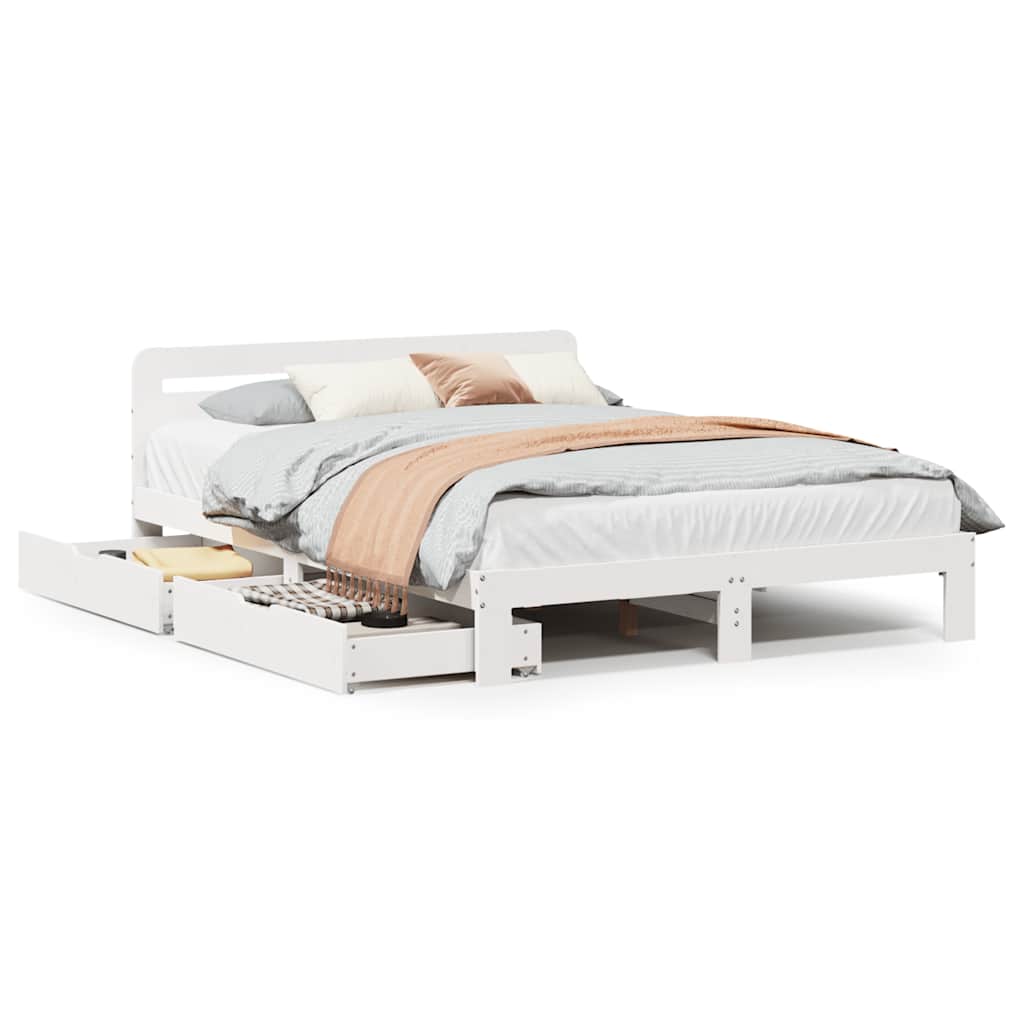 Bed Frame Without Mattress King Size Solid Wood Pine
