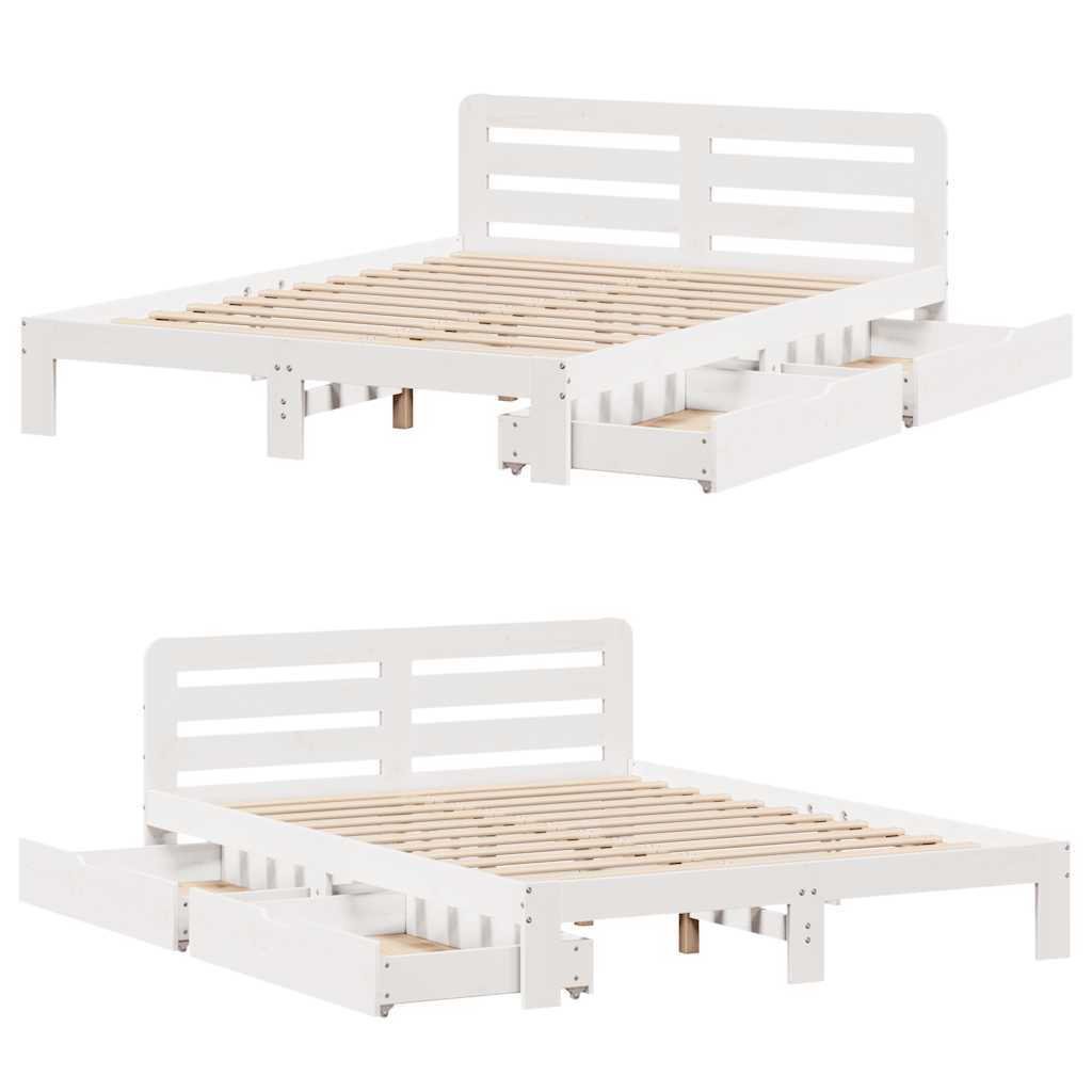Bed Frame Without Mattress King Size Solid Wood Pine