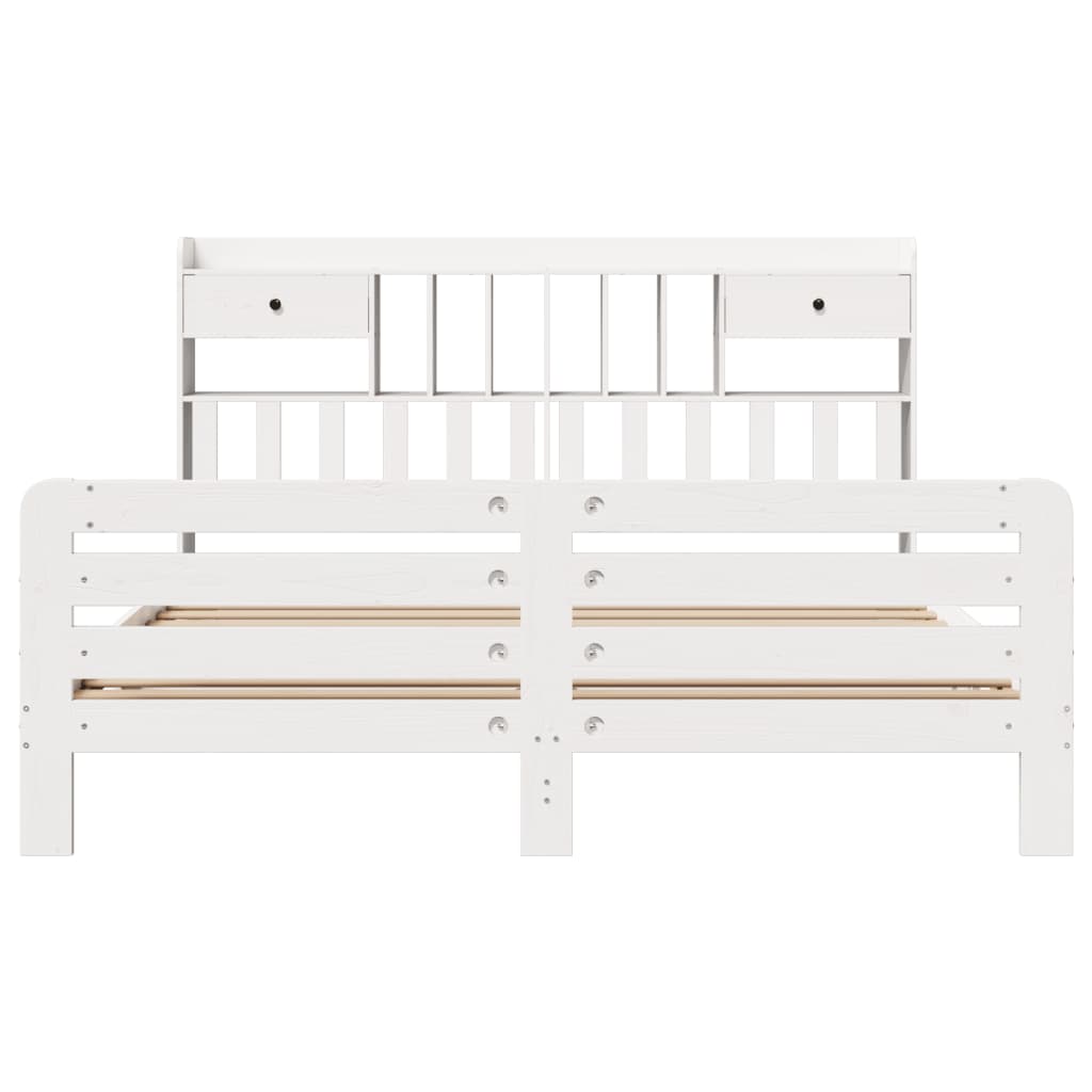 Bookcase Bed Without Mattress Super King Solid Wood Pine