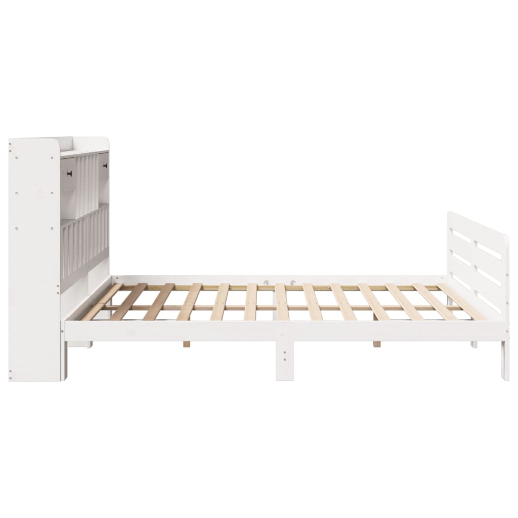 Bookcase Bed Without Mattress Super King Solid Wood Pine