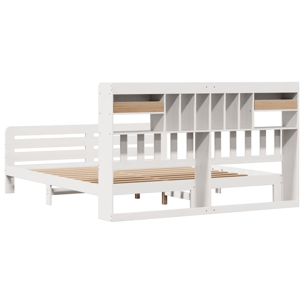 Bookcase Bed Without Mattress Super King Solid Wood Pine
