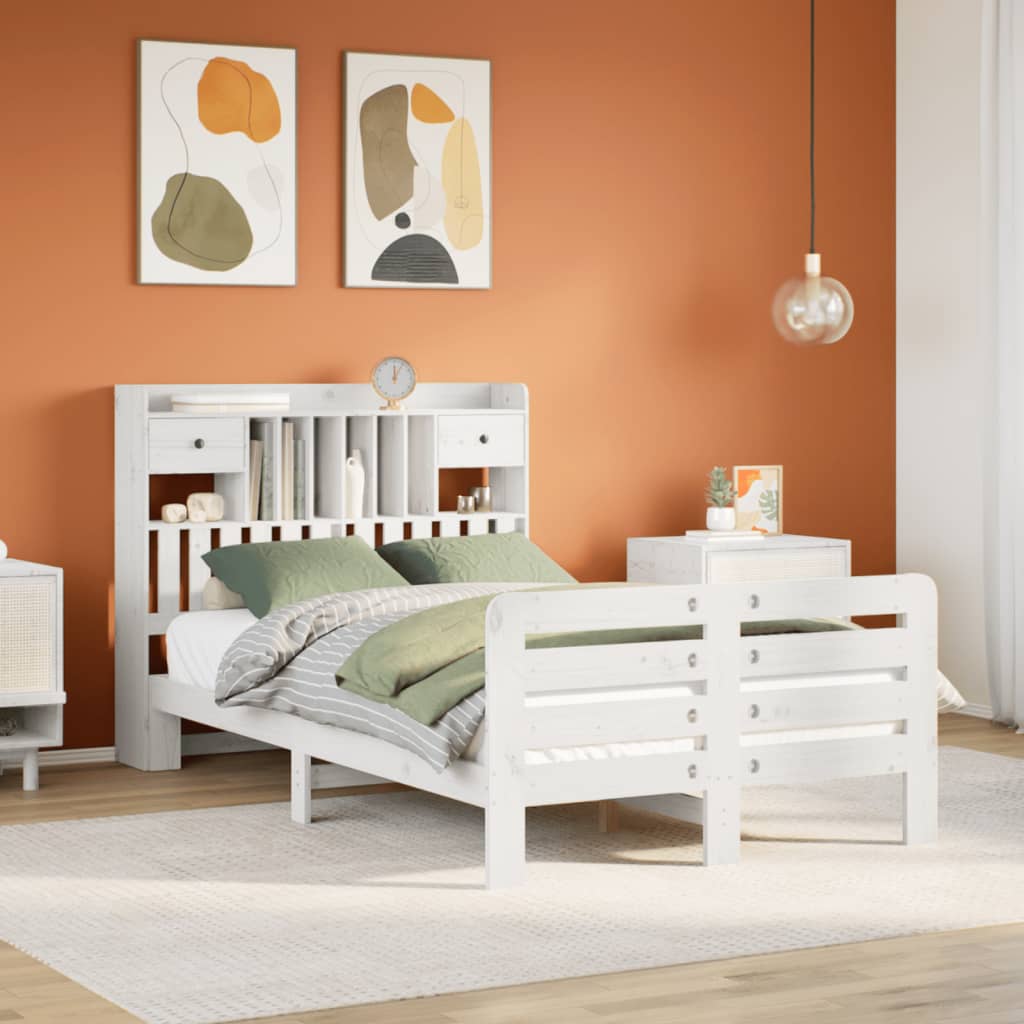 Bookcase Bed Without Mattress Super King Solid Wood Pine