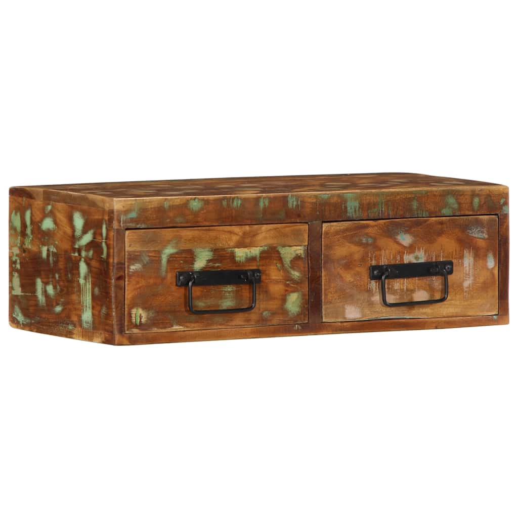 Media Storage Cabinet Wall-Mounted Tv Solid Wood Reclaimed Multicolour LED solid