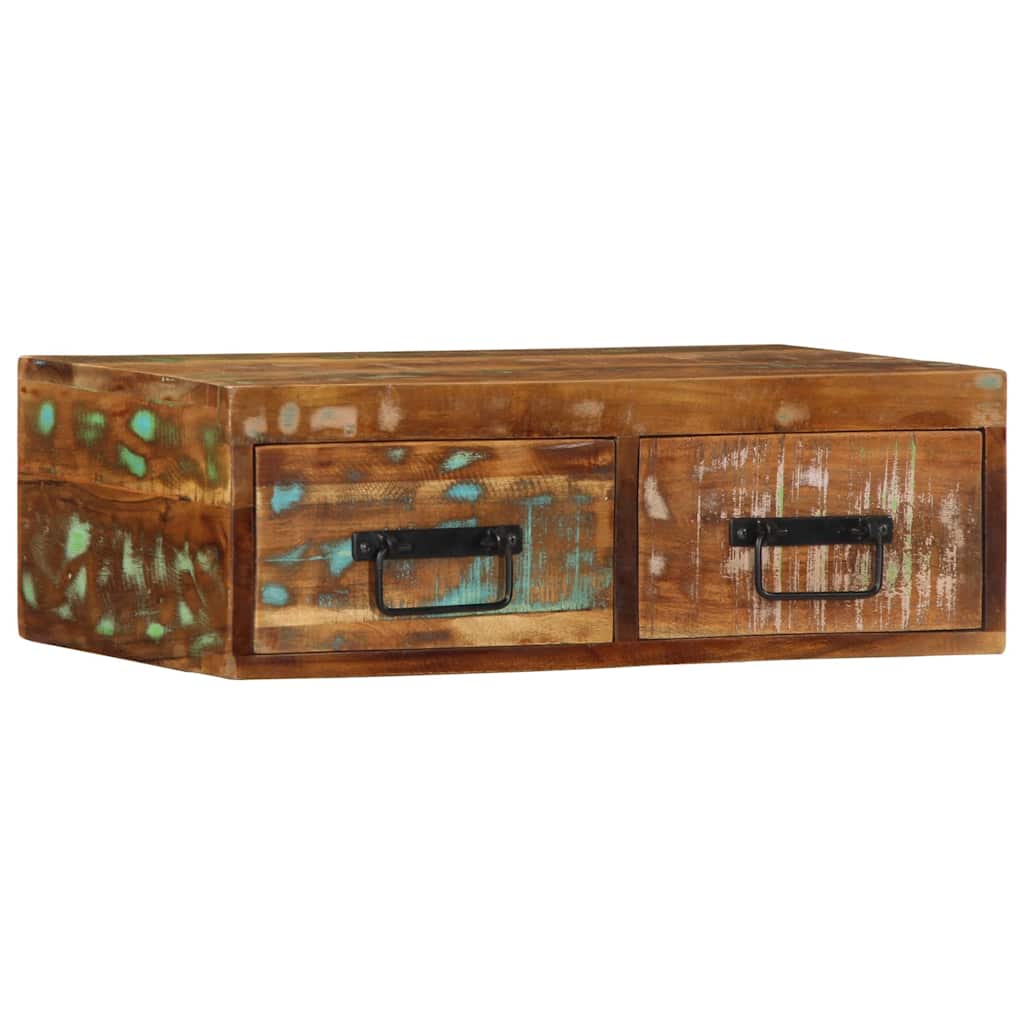Media Storage Cabinet Wall-Mounted Tv Solid Wood Reclaimed Multicolour LED solid