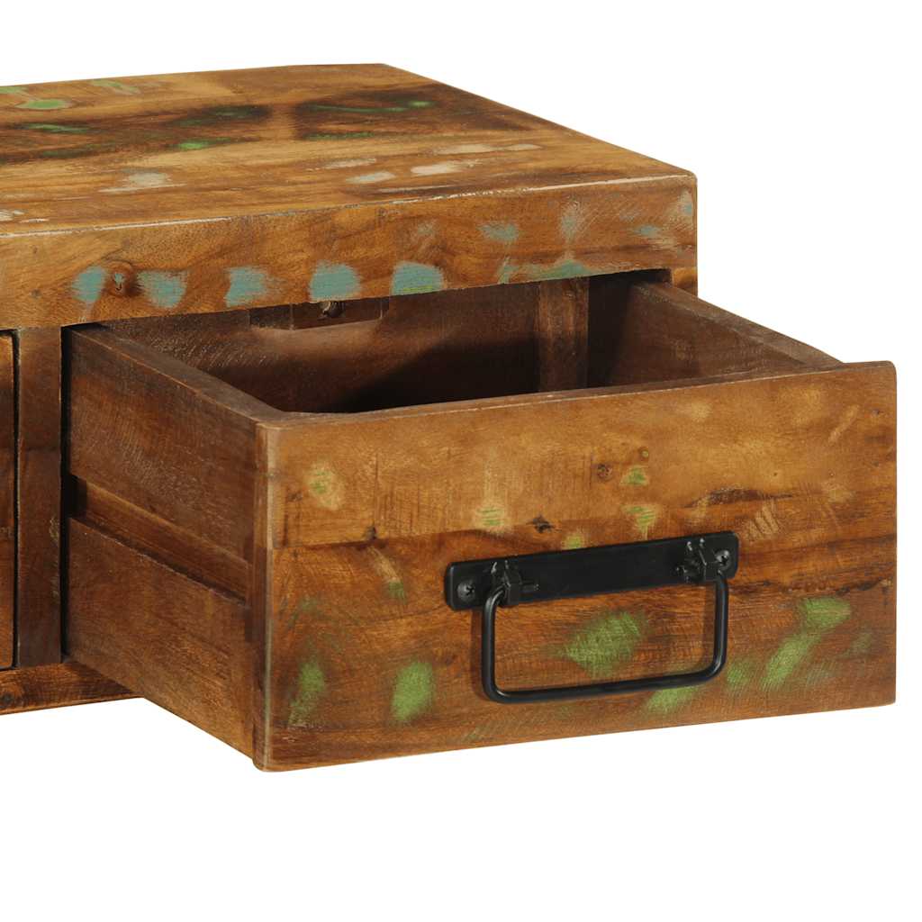 Media Storage Cabinet Wall-Mounted Tv Solid Wood Reclaimed Multicolour LED solid