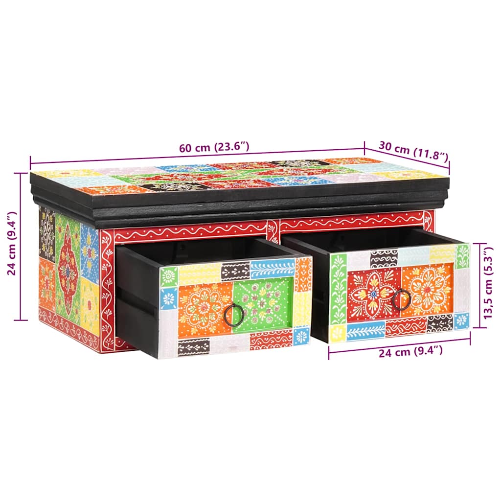 Tv Cabinet Multicolour Solid Mango Wood
