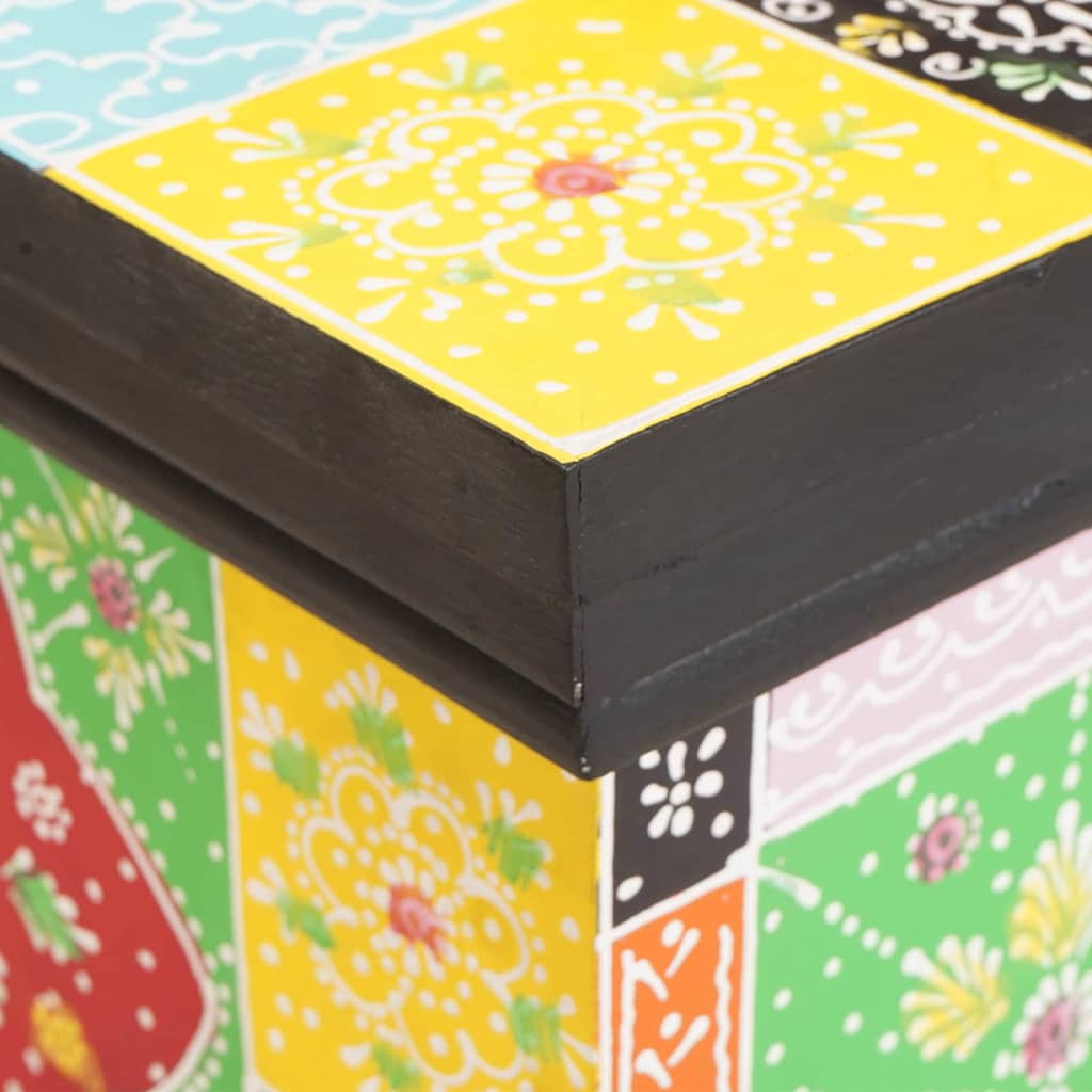 Storage Box Multicolour Solid Mango Wood
