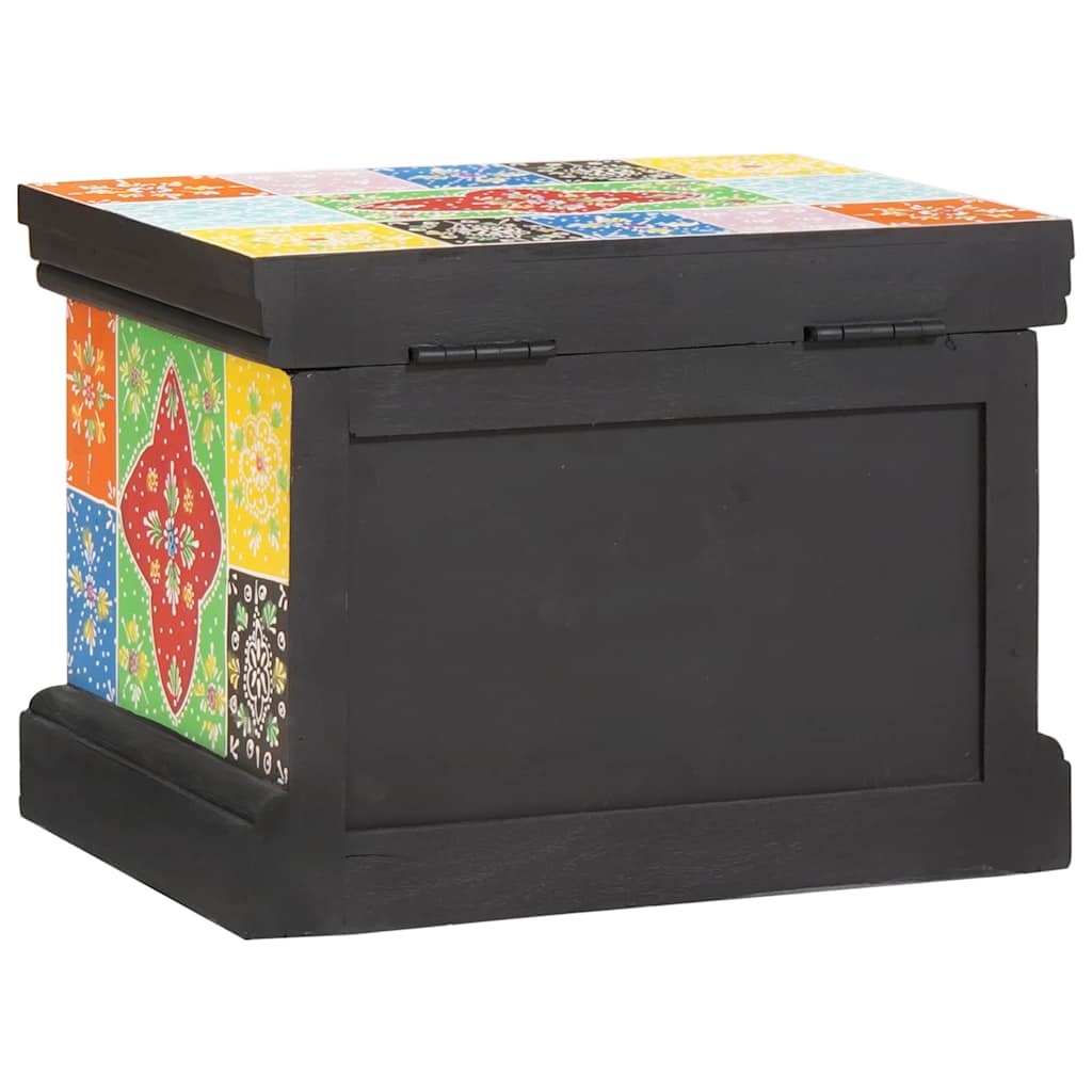 Storage Box Multicolour Solid Mango Wood