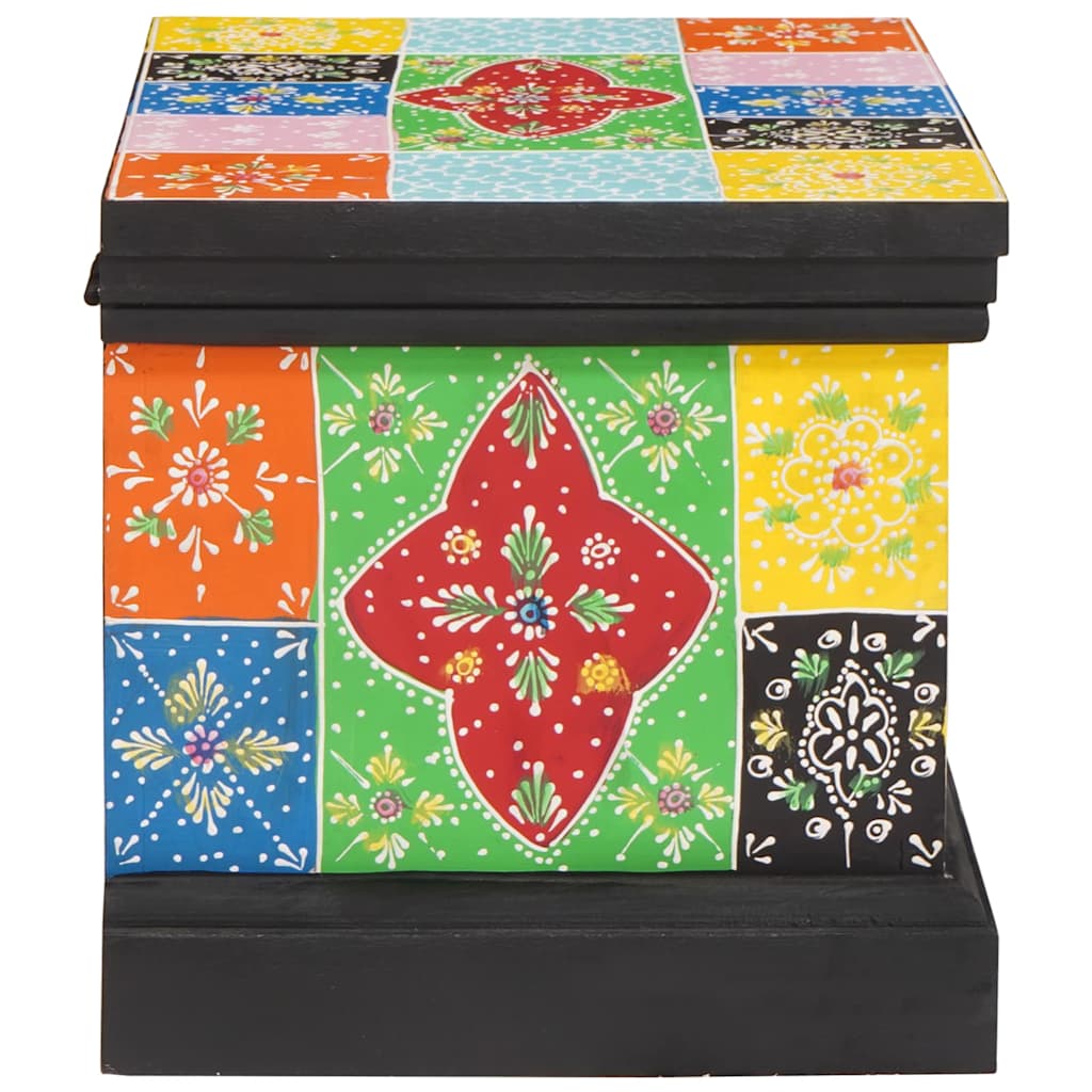 Storage Box Multicolour Solid Mango Wood