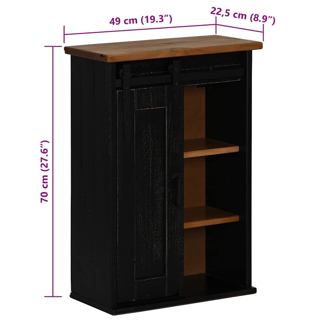Hanging Cabinet Halden With Sliding Door 49X22.5X70 Cm Pine