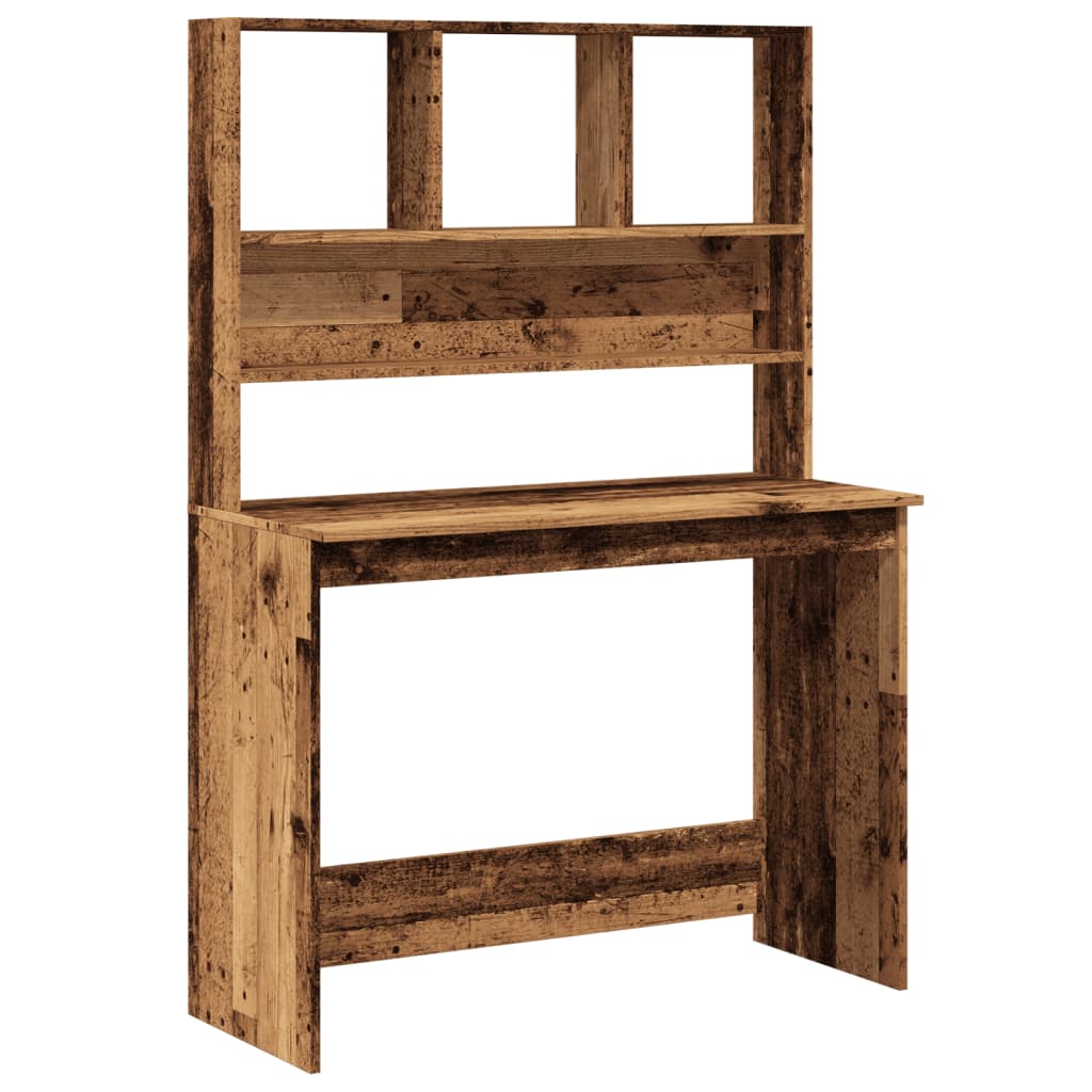 Desk With Shelves 102X45X148 Cm Engineered Wood