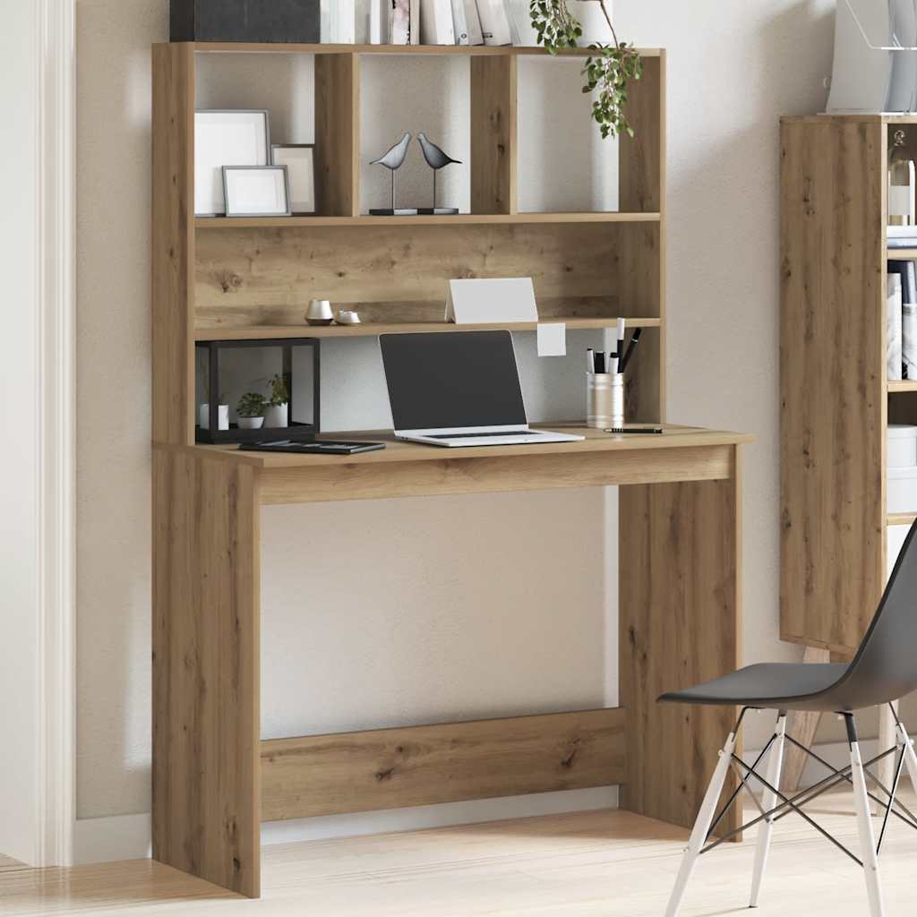 Desk With Shelves 102X45X148 Cm Engineered Wood