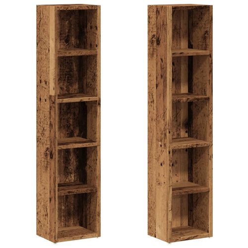 Cd Cabinets 2 Pcs 21X16X93.5 Cm Engineered Wood
