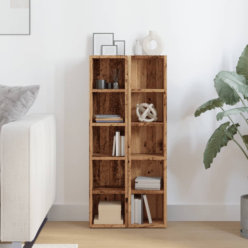 Cd Cabinets 2 Pcs 21X16X93.5 Cm Engineered Wood