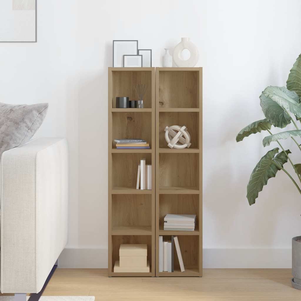 Cd Cabinets 2 Pcs 21X16X93.5 Cm Engineered Wood