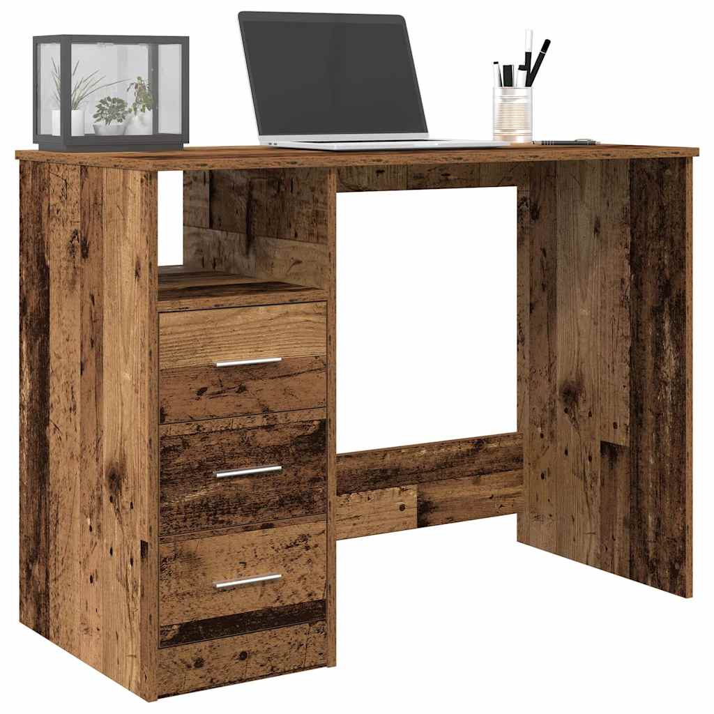Desk With Drawers 102X50X76 Cm Engineered Wood