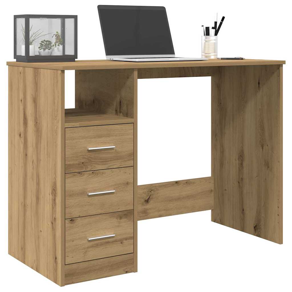 Desk With Drawers 102X50X76 Cm Engineered Wood