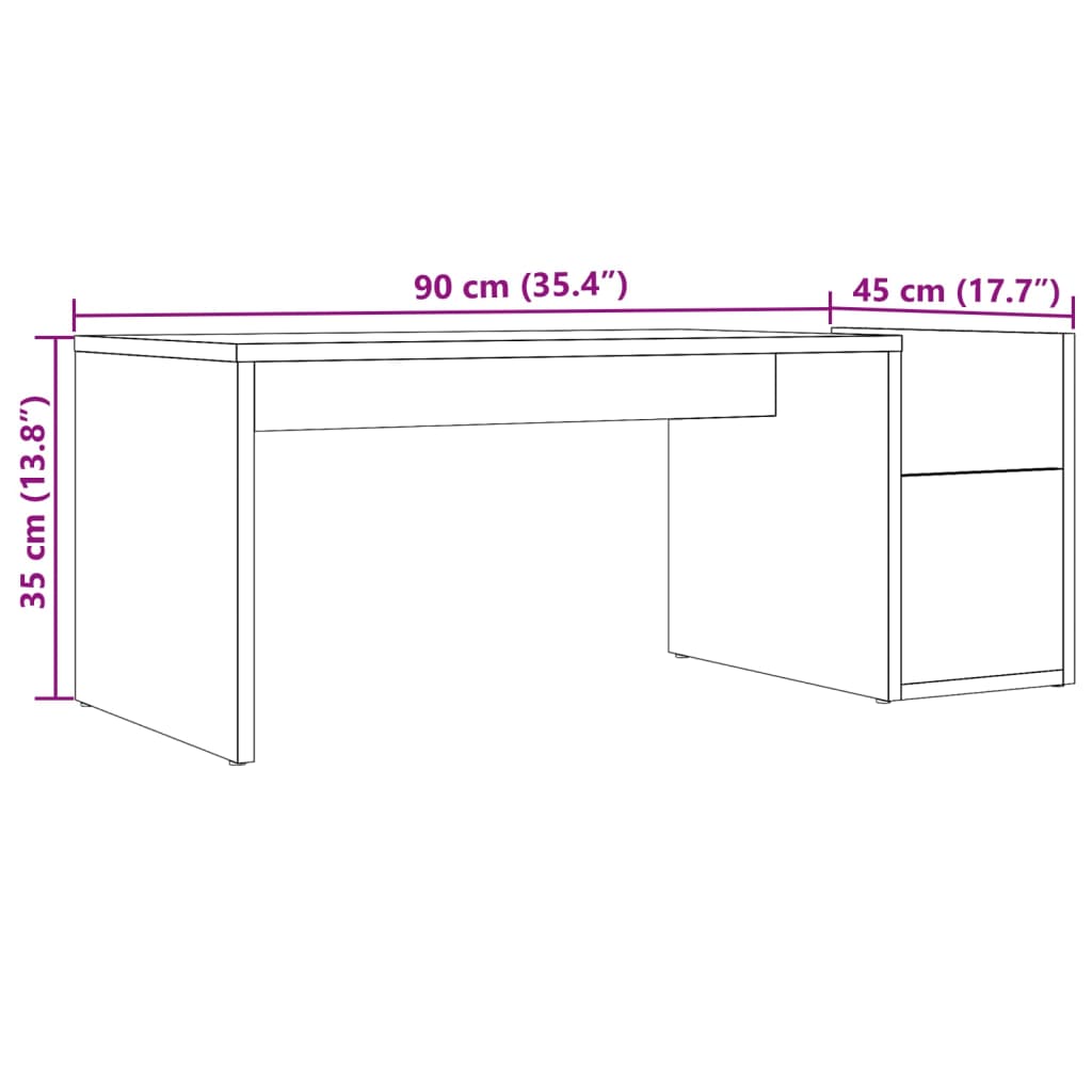 Coffee Table Artisian Oak 90X45X35 Cm Engineered Wood