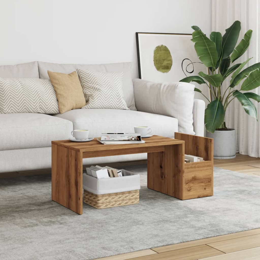 Coffee Table Artisian Oak 90X45X35 Cm Engineered Wood