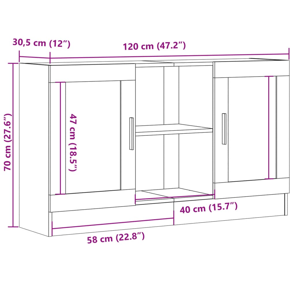 Sideboard 120X30.5X70 Cm Engineered Wood