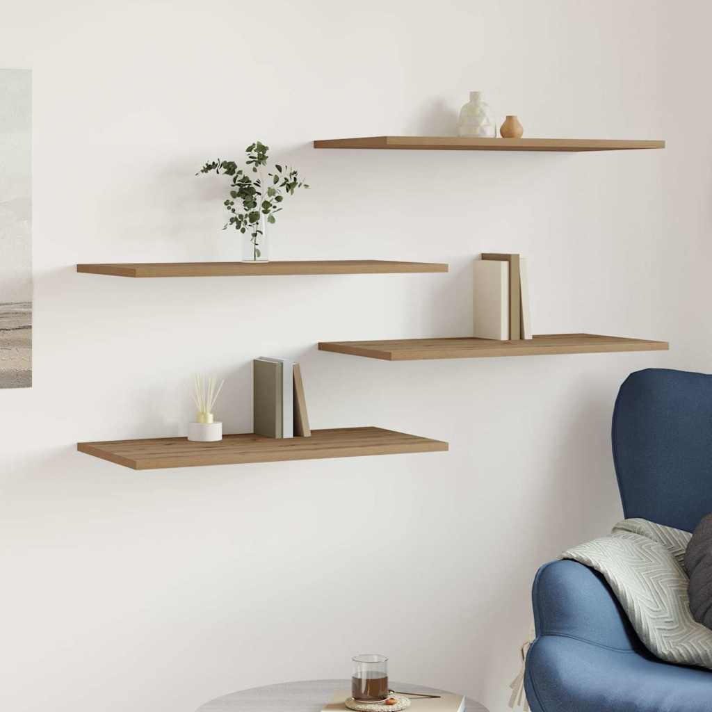 Wall Shelves 4 Pcs Engineered Wood