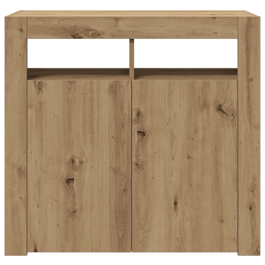 Sideboard With Led Lights Engineered Wood