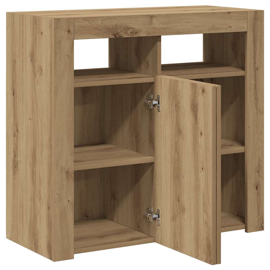 Sideboard With Led Lights Engineered Wood