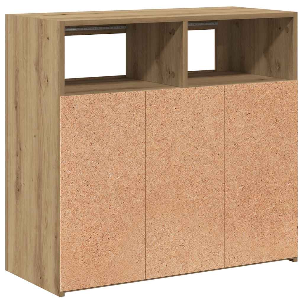 Sideboard With Led Lights Engineered Wood