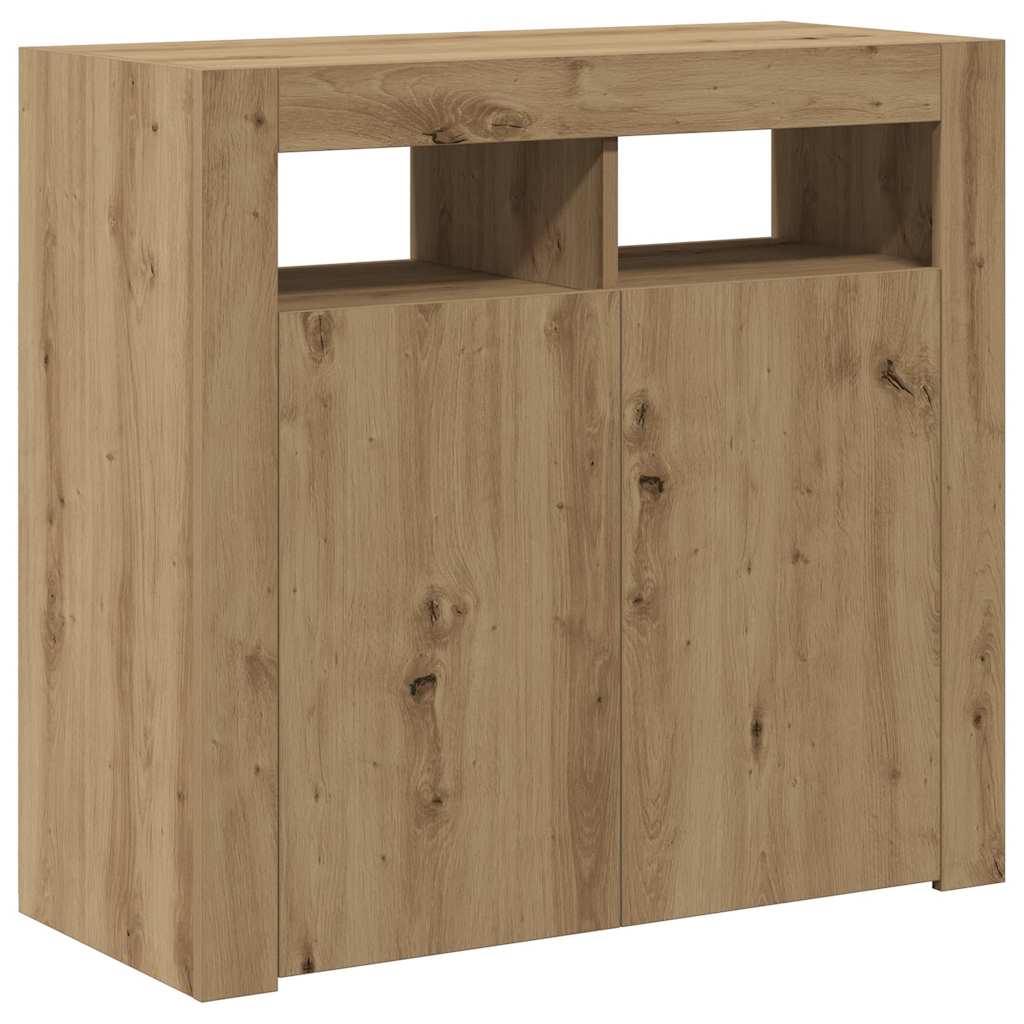 Sideboard With Led Lights Engineered Wood