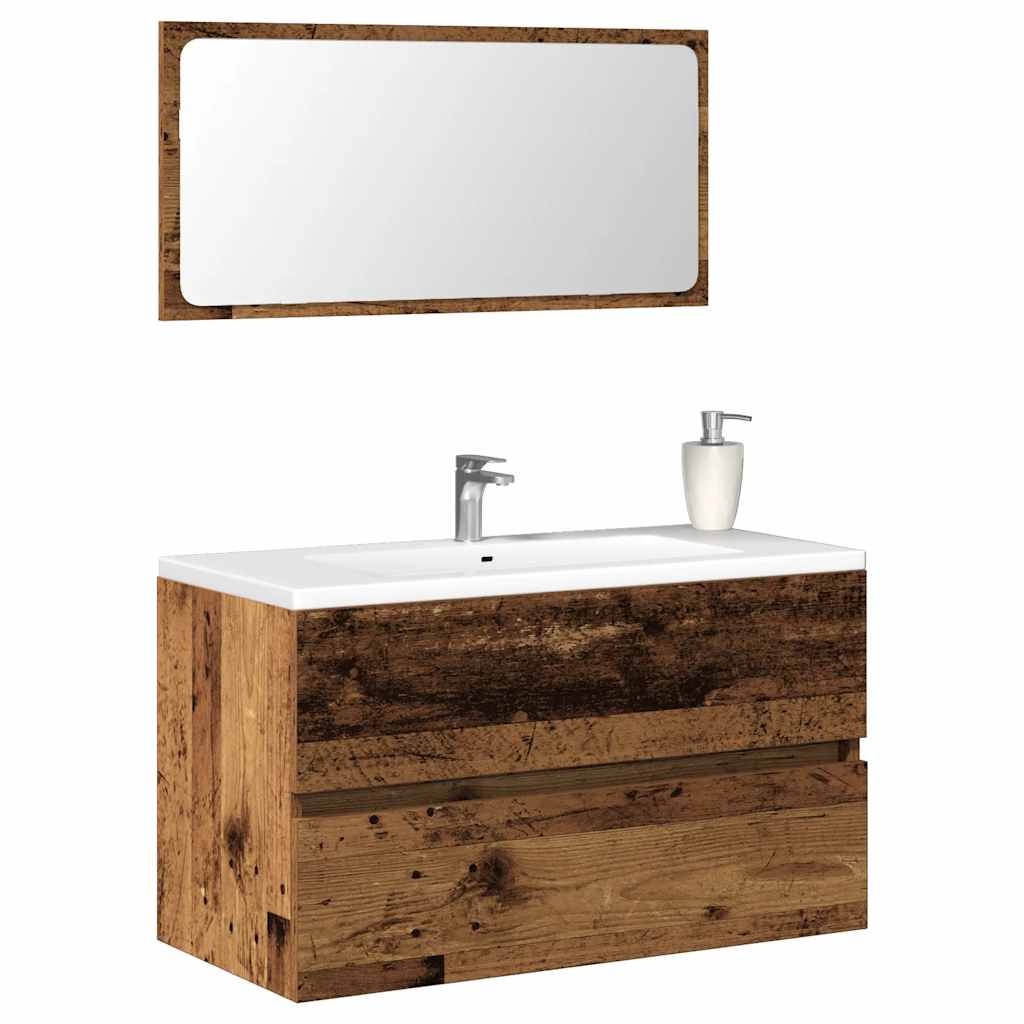 Bathroom Furniture Set 2 Pcs Engineered Wood