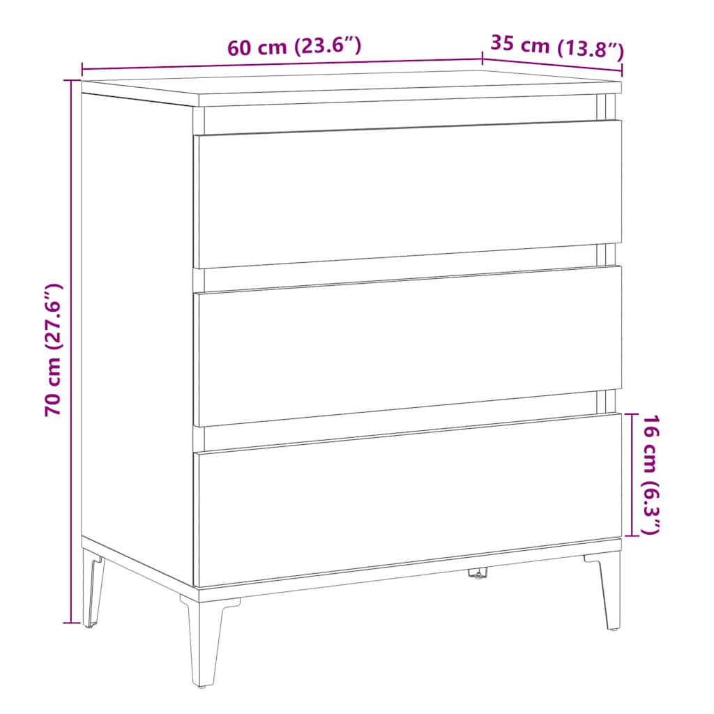 Sideboard 60X35X70 Cm Engineered Wood