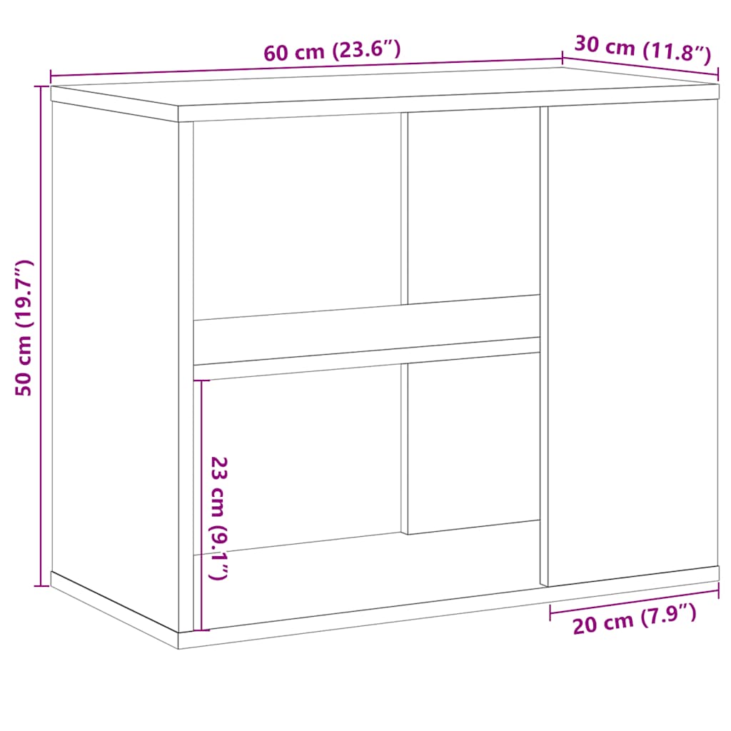 Side Cabinet 60X30X50 Cm Engineered Wood