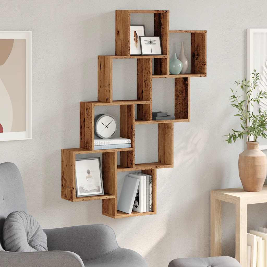 Wall Cube Shelf 90X15X119.5 Cm Engineered Wood