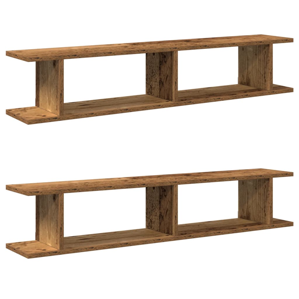 Wall Shelves 2 Pcs Engineered Wood
