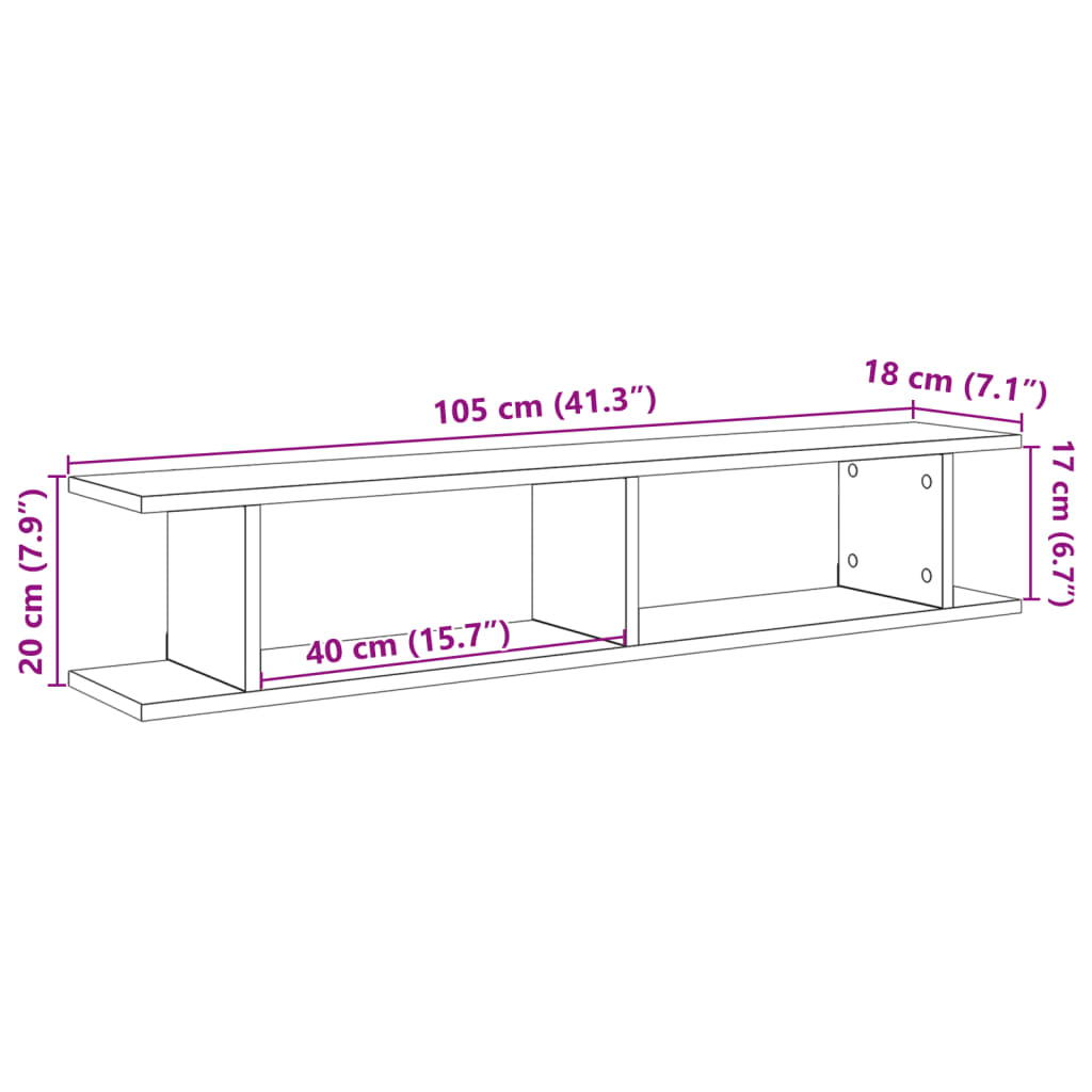 Wall Shelves 2 Pcs Engineered Wood
