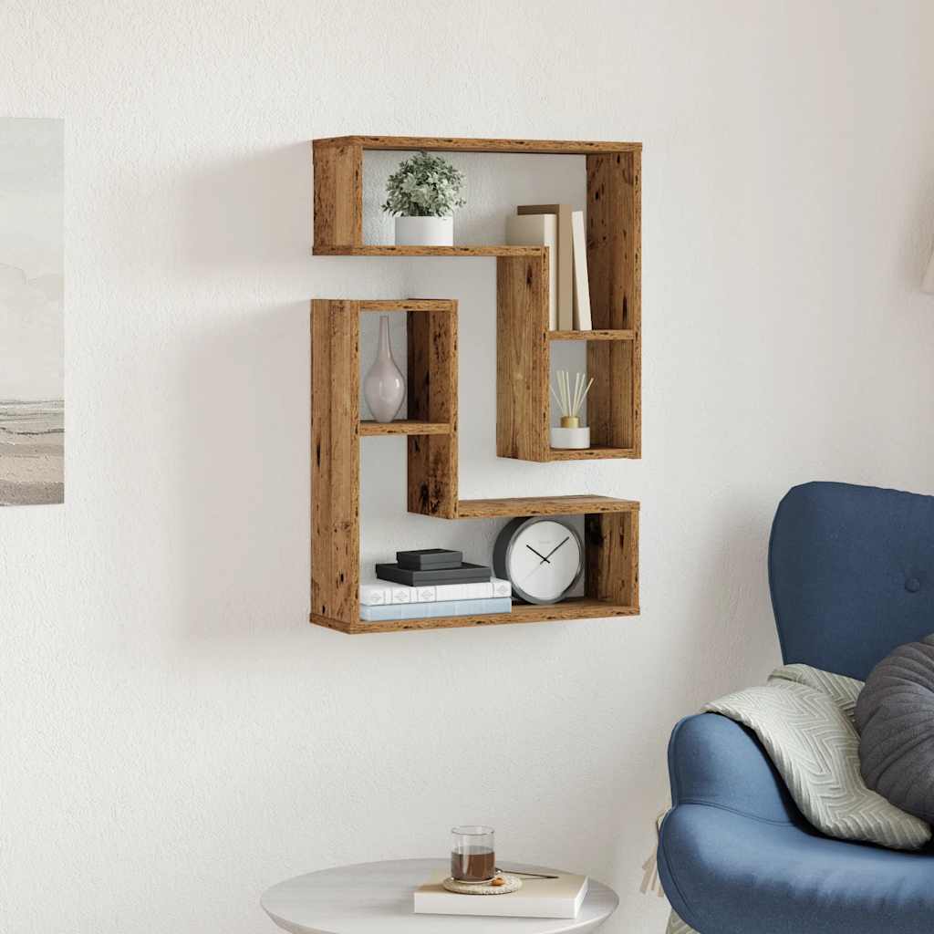 Wall Cube Shelves 2 Pcs 50X15X50 Cm Engineered Wood