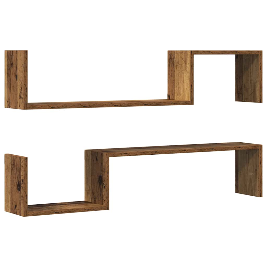 Wall Shelves 2 Pcs 100X15X20 Cm Engineered Wood