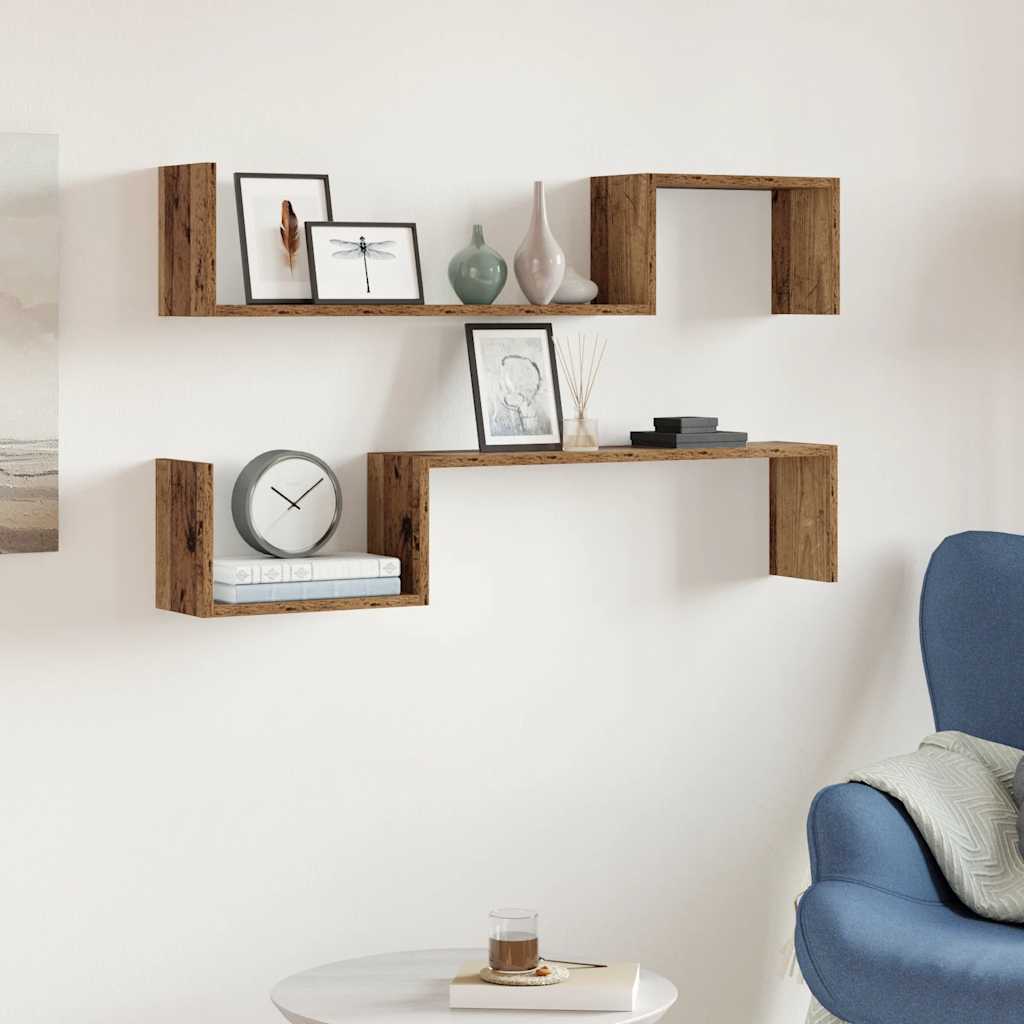Wall Shelves 2 Pcs 100X15X20 Cm Engineered Wood