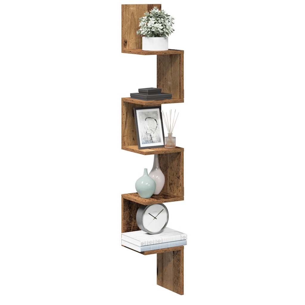 Wall Corner Shelf 32X32X127,5 Cm Engineered Wood