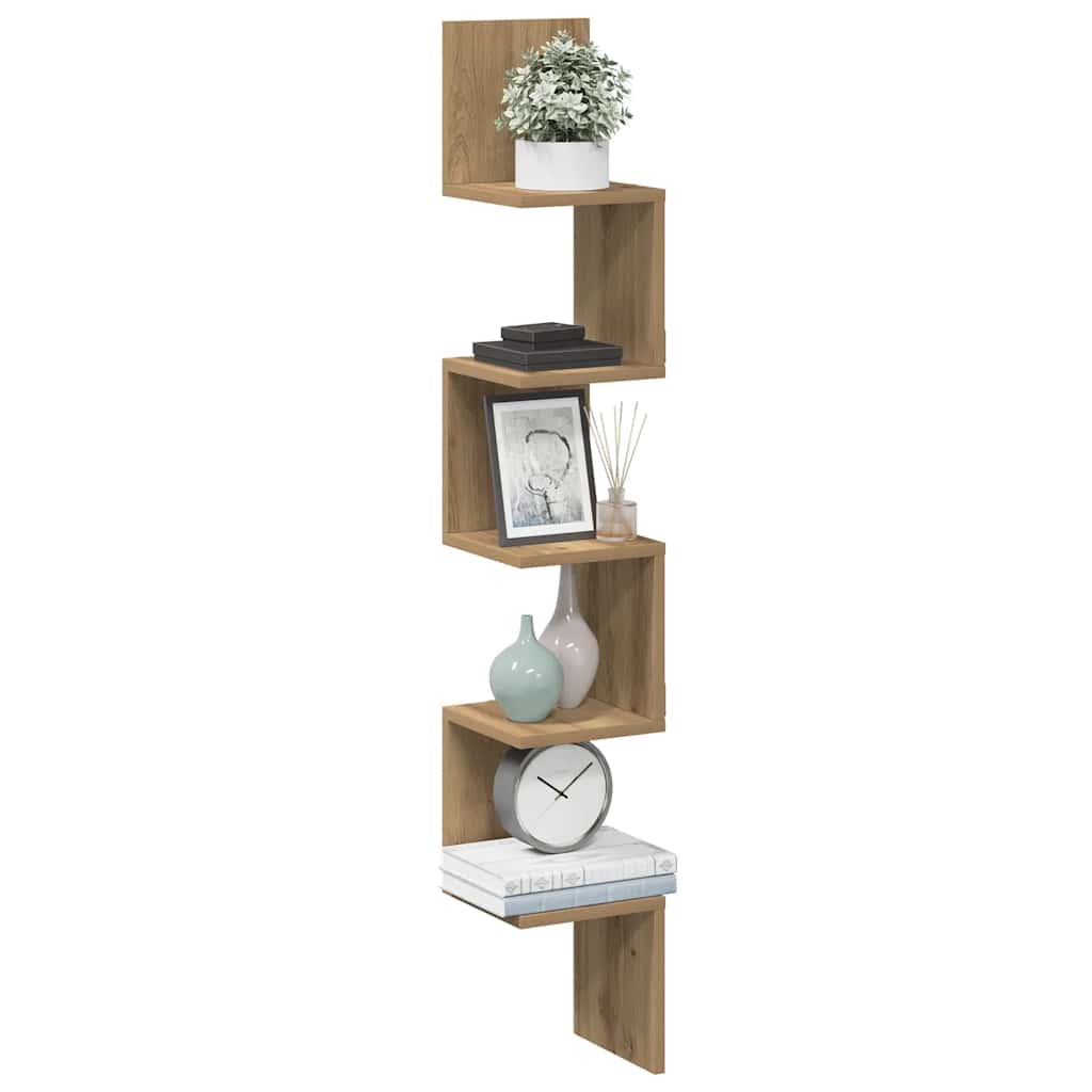 Wall Corner Shelf 32X32X127,5 Cm Engineered Wood