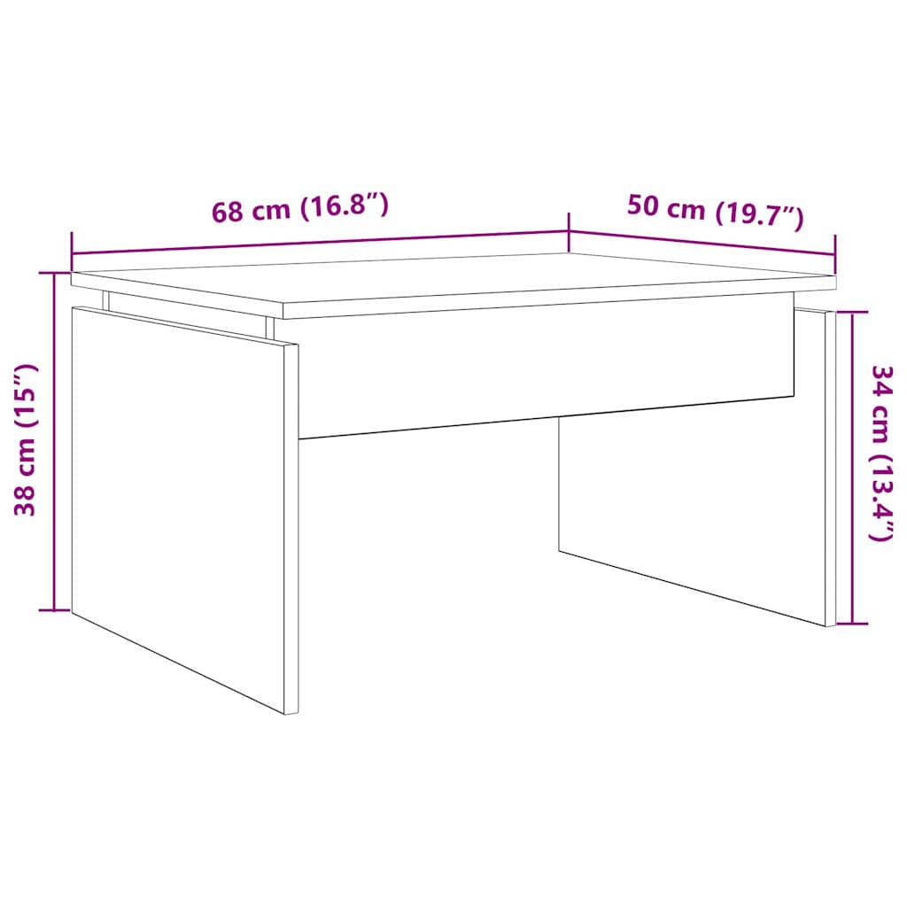 Coffee Table 68X50X38 Cm Engineered Wood