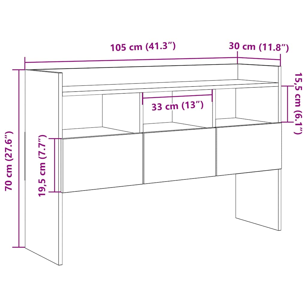 Sideboard 105X30X70 Cm Engineered Wood