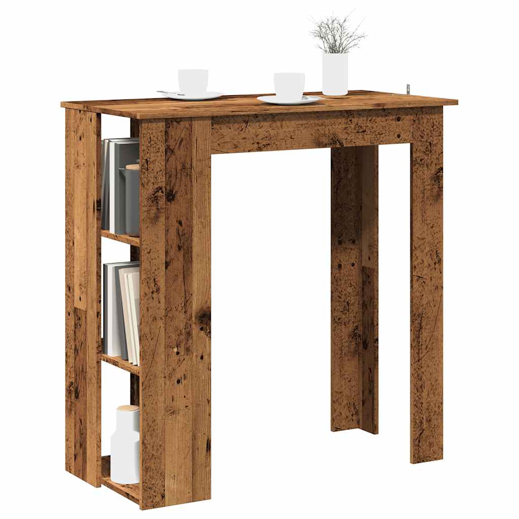 Bar Table With Shelf 102X50X103.5 Cm Engineered Wood