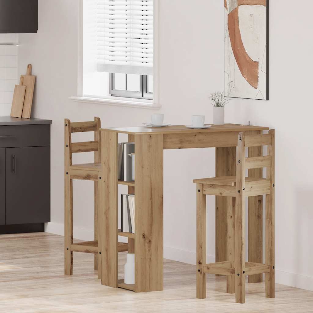Bar Table With Shelf 102X50X103.5 Cm Engineered Wood