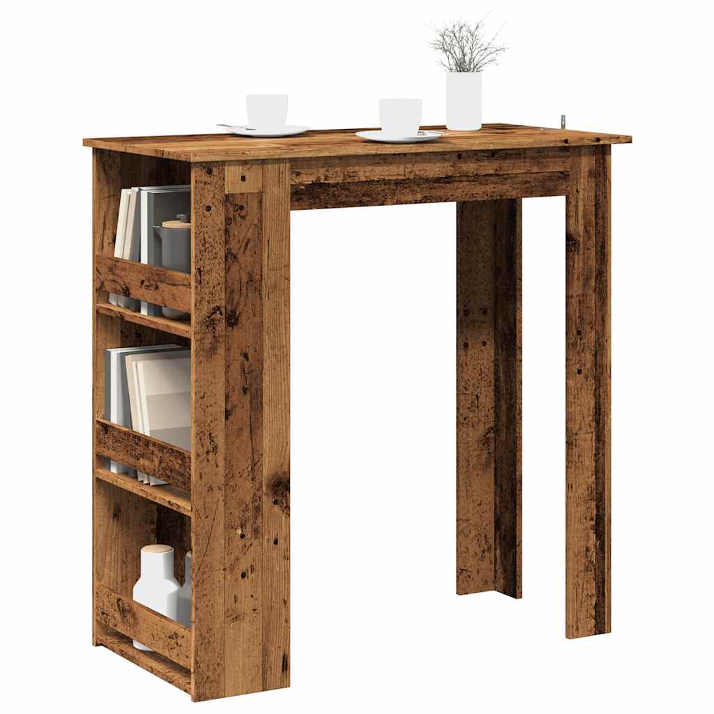 Bar Table With Storage Rack 102X50X103.5Cm Engineered Wood