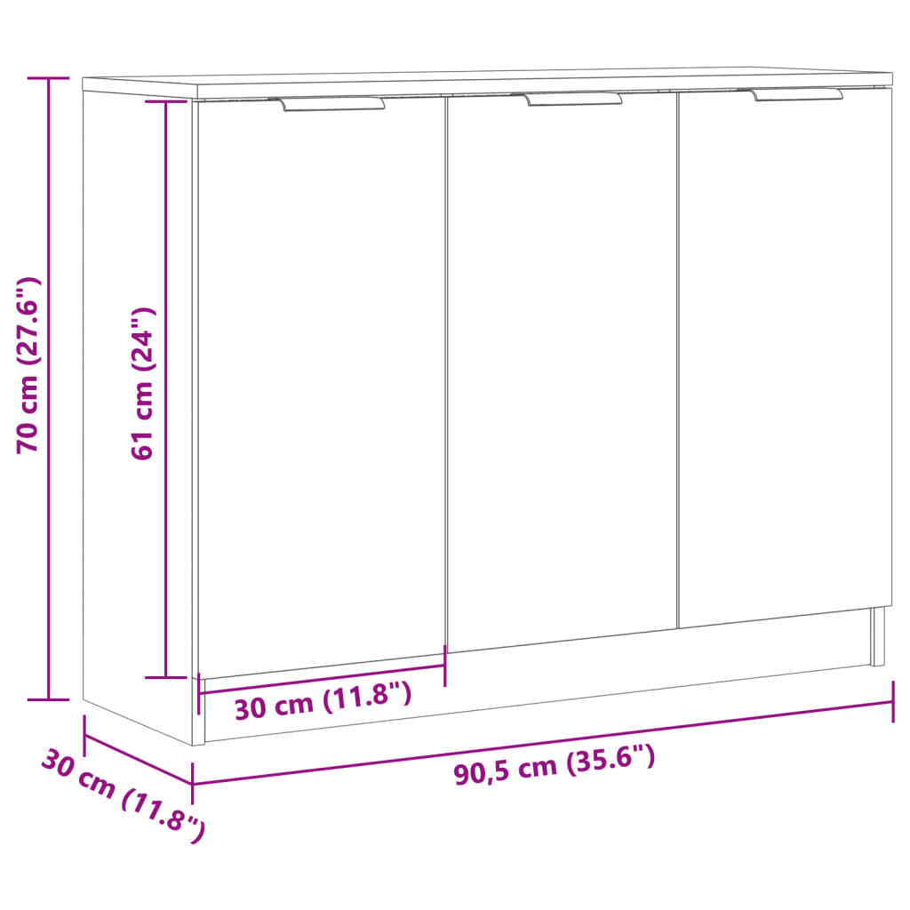 Sideboard 90.5X30X70 Cm Engineered Wood
